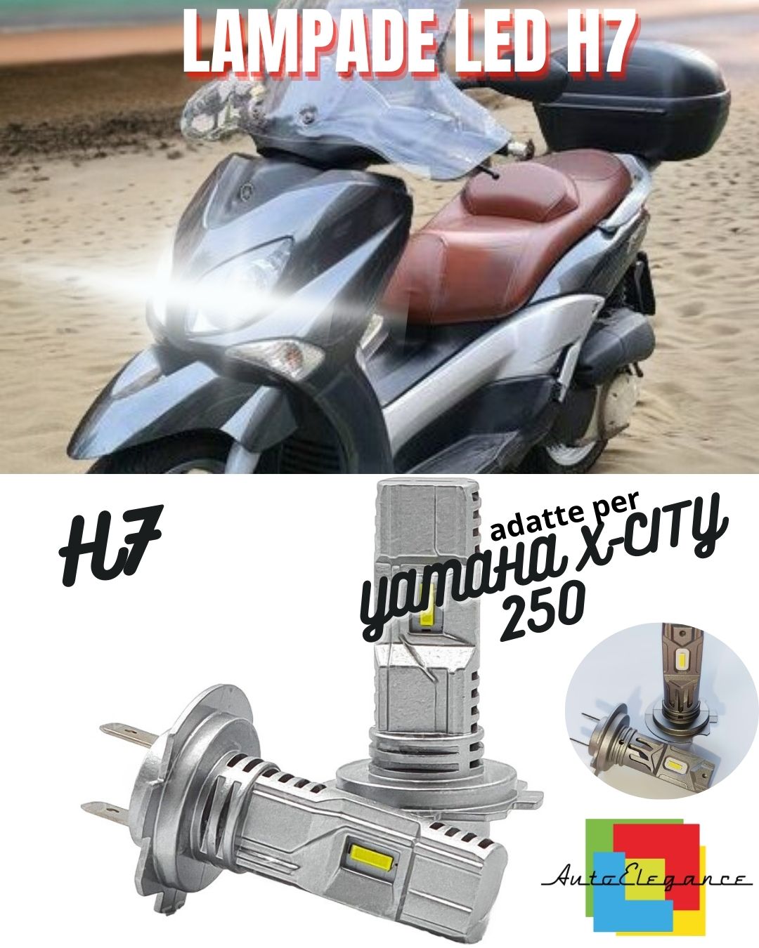🥰LAMPADA LED H7 6000K CANBUS PER ANABBAGLIANTI YAMAHA X-CITY 250 (2006-2016)🥰