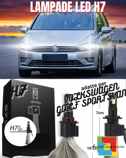 ✨KIT LAMPADE ANABBAGLIANTI VOLKSWAGEN GOLF SPORTSVAN LED H7 6000K 6400 LUMEN✨