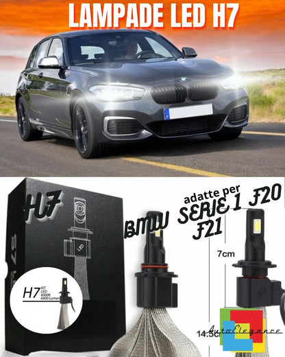 LED KIT H7 LED BMW SERIE 1 F20 F21 RESTYLING 6000K 6400 LUMEN HIGH BEAM 