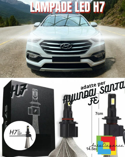 ✨LED HIGH BEAM LAMP KIT HYUNDAI SANTA FE MK3 LED H7 6000K 6400 LUMEN✨