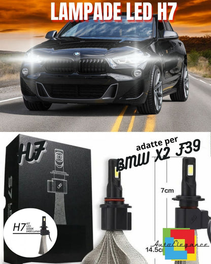 ✨KIT LAMPADE ANABBAGLIANTI LED BMW X2 F39 LED H7 6000K 6400 LUMEN NO ERROR✨