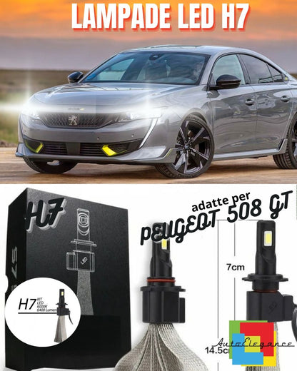 😎KIT LED H7 PEUGEOT 508 GT BIANCO 6400 LUMEN ABBAGLIANTI ACCENSIONE RAPIDA😎