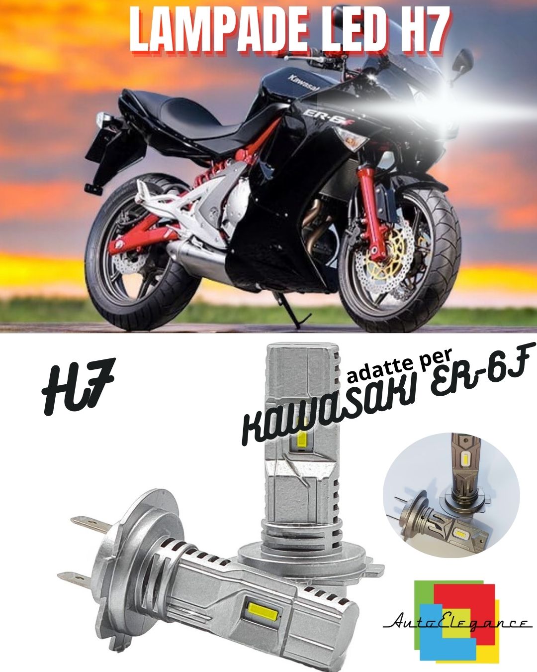 🔥CONVERSIONE FARO LED PER KAWASAKI ER-6F 2009-2011 ANABBAGLIANTE ABBAGLIANTE🔥