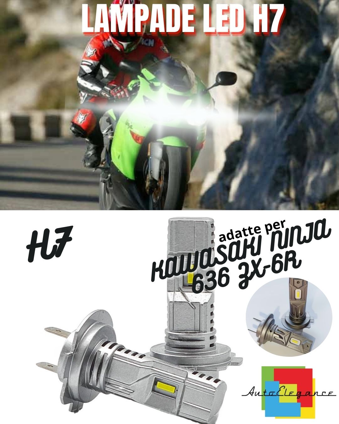 🤩LAMPADA LED H7 6000K CANBUS PER ABBAGLIANTI KAWASAKI NINJA 636 ZX-6R🤩