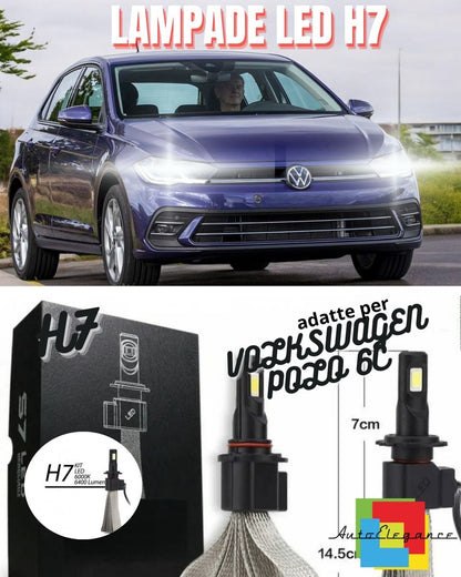 🔥KIT LAMPADE ABBAGLIANTI LED VOLKSWAGEN POLO 6C 6R LED H7 6000K XENON XENO🔥