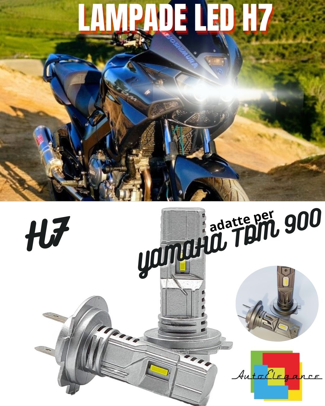 ✨CONVERSIONE FARO LED PER YAMAHA TDM 900 ANABBAGLIANTE ABBAGLIANTE 6000K✨