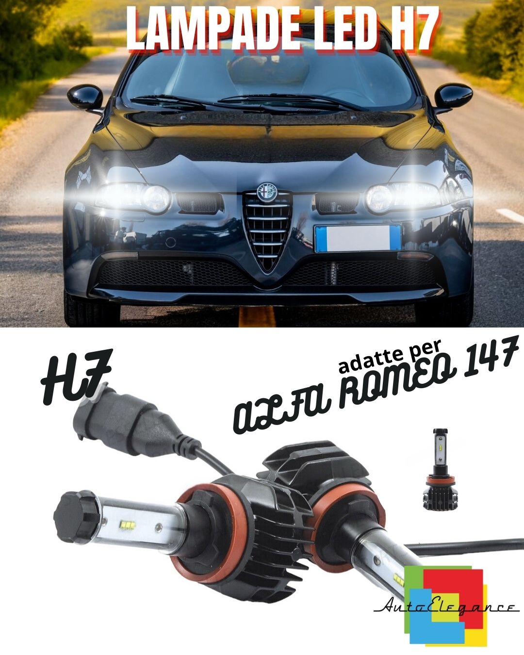 🌟LED KIT H7 6000K CANBUS XENON 9800 LM LUMEN ALFA ROMEO 147 LAMPS🌟
