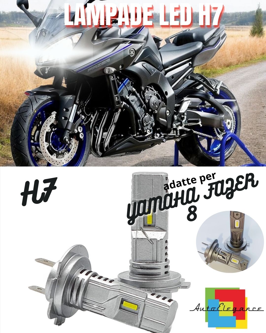 😎YAMAHA FAZER 8 LED HEADLIGHT CONVERSION LOW BEAM + HIGH BEAM + POSITION😎