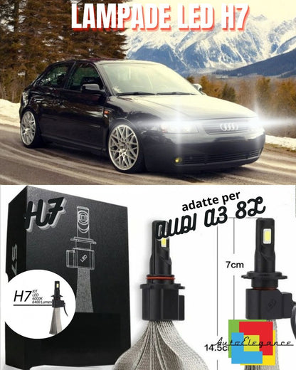 😎KIT LED ABBAGLIANTI H7 AUDI A3 8L 6000K CANBUS BIANCO😎