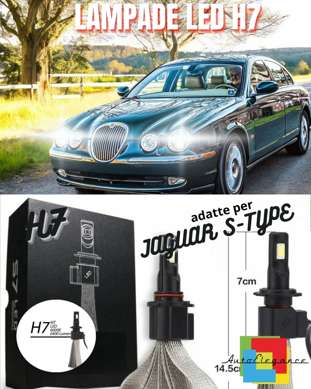 😎FULL LED KIT JAGUAR S-TYPE LED LAMPS H7 6000K ICE WHITE NO ERROR😎 
