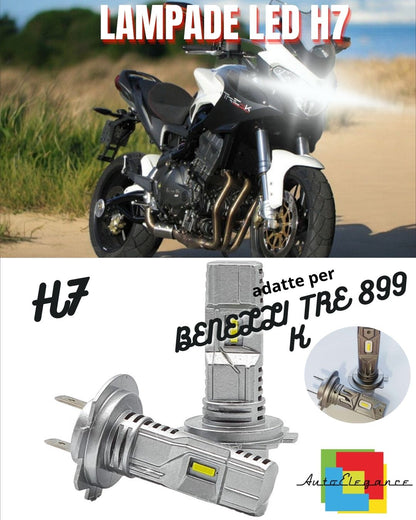 😍H7 LED KIT 6000K DAZZLING 6000 LUMEN BENELLI TRE 899 K 2008-2011 COMPACT😍 