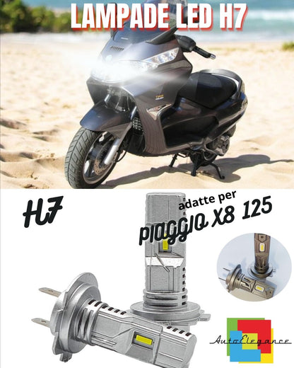 🔥LAMPADA LED H7 6000K CANBUS 3000 LM PER ABBAGLIANTI PIAGGIO X8 125🔥