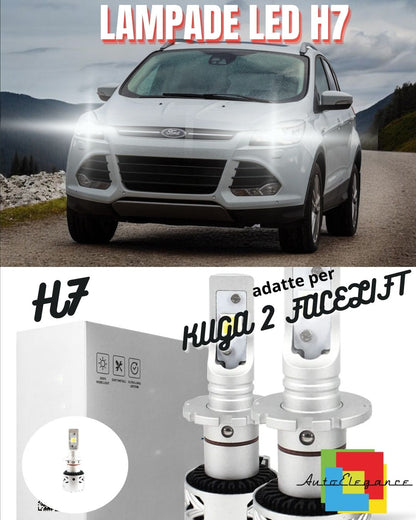 😍KIT LED H7 FORD KUGA 2 FACELIFT 6500K CANBUS 12000LM LUMEN LENTICOLARE😍