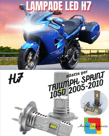 🌟LED KIT H7 6000K WHITE 6000 LUMEN TRIUMPH SPRINT 1050 2005-2010 ST COMPACTE🌟 