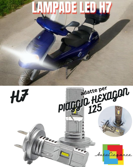 LAMPADA LED H7 6000K CANBUS PER ANABBAGLIANTI PIAGGIO HEXAGON 125 (1998-1999) LX