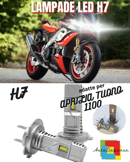 ✨KIT LED H7 6000K BIANCO 6000 LUMEN APRILIA TUONO 1100 2019-2020 V4 RR COMPATTE✨