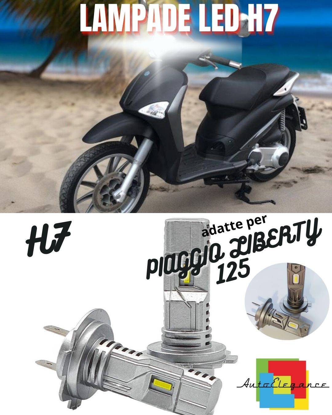 ✨LAMPADA LED H7 6000K CANBUS PER ANABBAGLIANTI PIAGGIO LIBERTY 125 2T✨