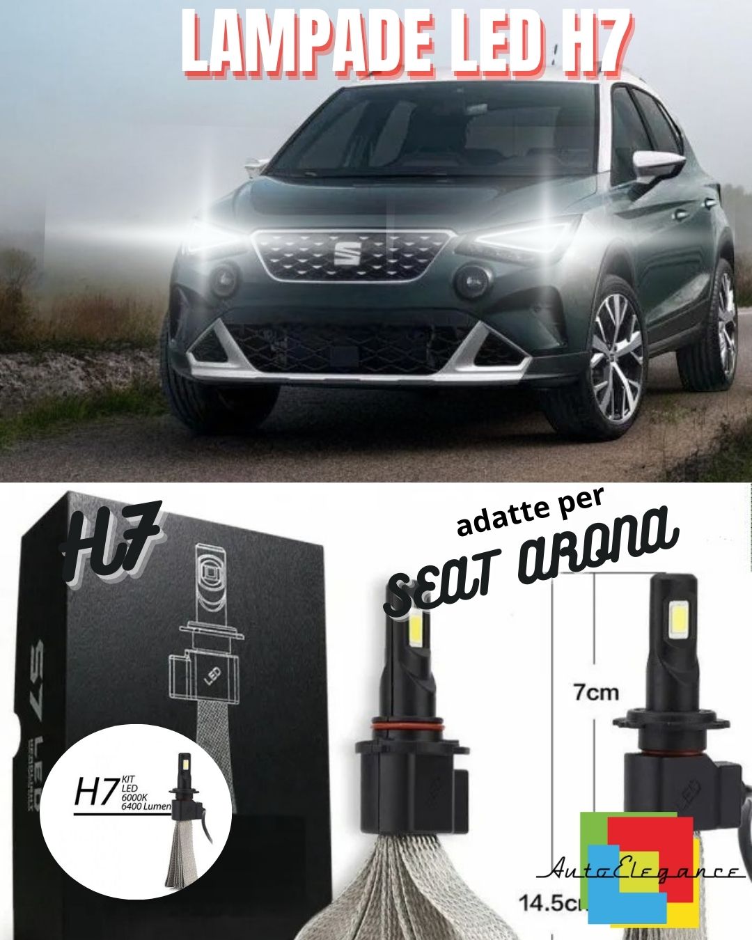 ✨SEAT ARONA LED LOW BEAM LAMP KIT LED H7 6000K WHITE NO ERROR✨ 
