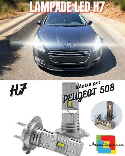 😎KIT LED H7 PER PEUGEOT 508 6000K BIANCO 6000 LUMEN CANBUS ANABBAGLIANTI😎