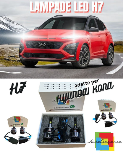 🔥KIT LAMPADE ANABBAGLIANTI LED HYUNDAI KONA LED H7 6000K BIANCO NO ERROR🔥
