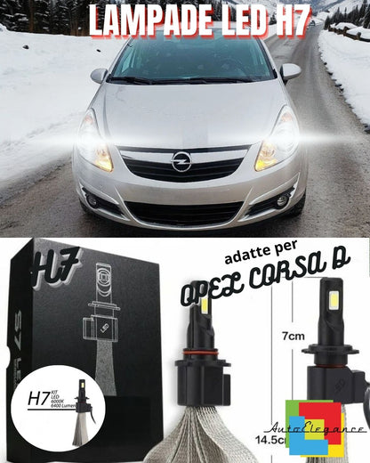 🤩KIT LAMPADE ANABBAGLIANTI LED OPEL CORSA D LAMPADE LED H7 6000K NO ERROR🤩