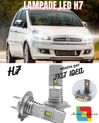 KIT LED H7 FIAT IDEA 6000K BIANCO 6000 LUMEN CANBUS ANABBAGLIANTI