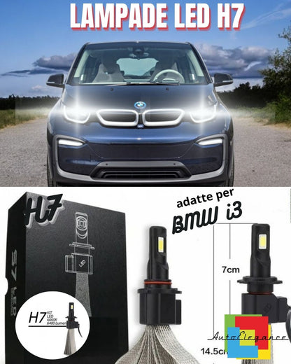 ✨KIT LAMPADE ANABBAGLIANTI LED BMW i3 LED H7 6000K 6400 LUMEN NO ERROR✨