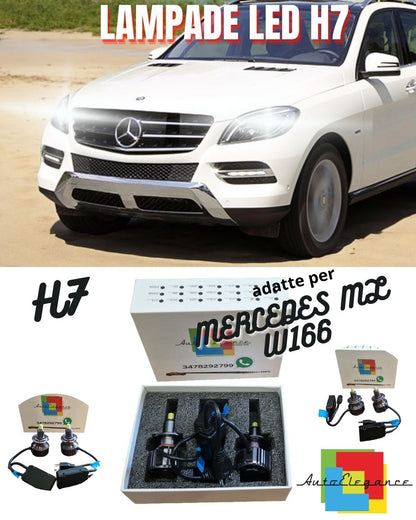 🔥LED LOW BEAM LAMP KIT MERCEDES ML W166 LED H7 6000K WHITE NO ERROR🔥 