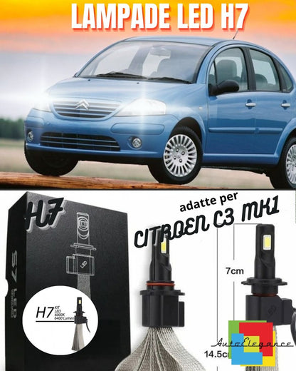 ✨KIT LAMPADE ANABBAGLIANTI LED CITROEN C3 MK1 H7 6000K XENON BIANCO NO ERROR✨