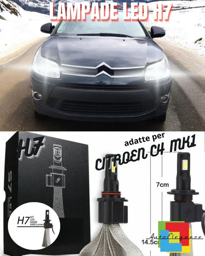 🔥KIT LAMPADE ANABBAGLIANTI LED CITROEN C4 MK1 H7 6000K XENON BIANCO NO ERROR🔥