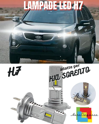 😎KIT LED H7 PER KIA SORENTO 6000K BIANCO 6000 LUMEN CANBUS ANABBAGLIANTI😎