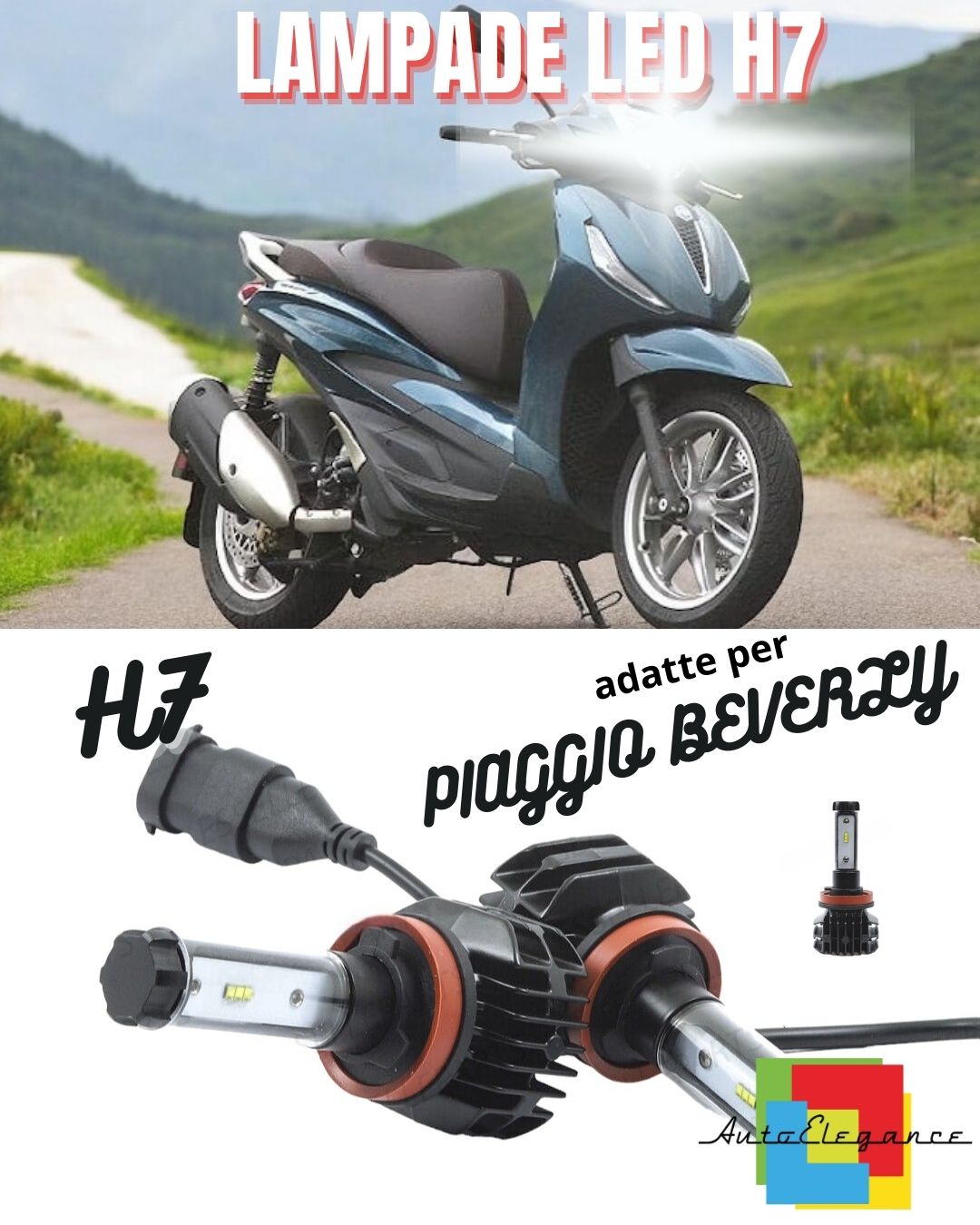 ✨KIT LED H7 6000K CANBUS XENON 9800 PIAGGIO BEVERLY LUMEN✨