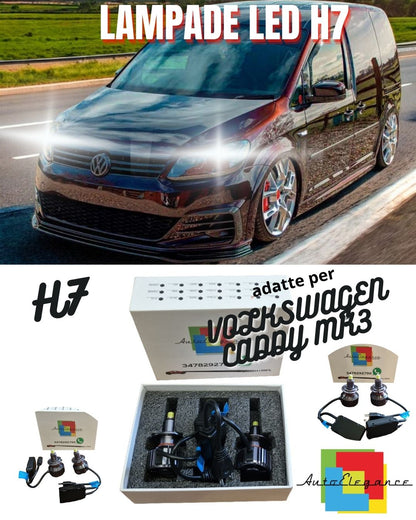 😎LED KIT H7 CANBUS VOLKSWAGEN CADDY MK3 LED 9600 LUMEN 6000K + LAMPHOLDER😎