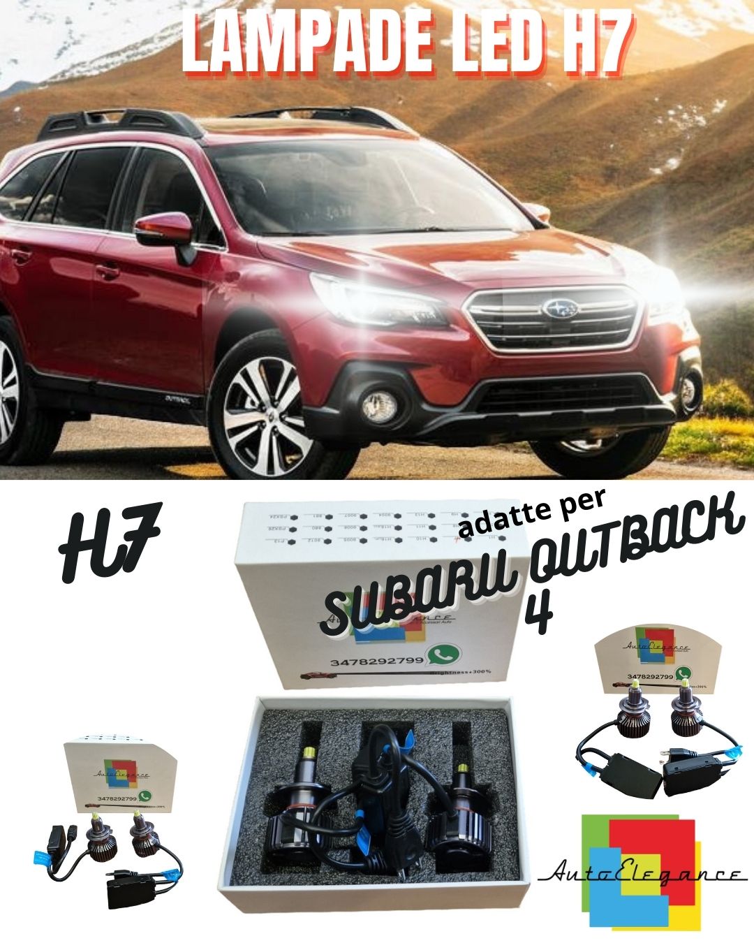 🔥FULL LED KIT FOR SUBARU OUTBACK 4 H7 WHITE LED LAMPS NO ERROR 9600 LUMEN🔥