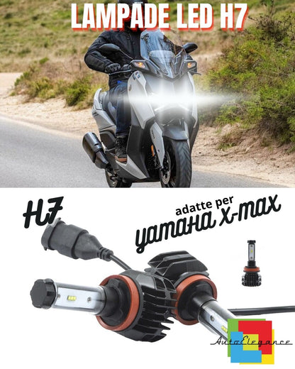 🤩KIT LED H7 6000K CANBUS XENON 9800 LUMEN YAMAHA X-MAX 2 Pezzi🤩