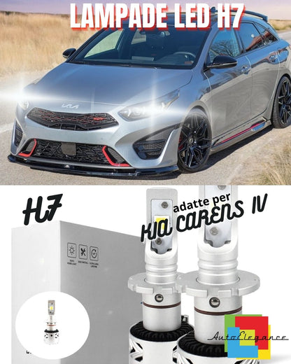 🤩KIT LED H7 KIA CARENS IV 6500K CANBUS 12000 LUMEN MONO LED LENTICOLARE🤩