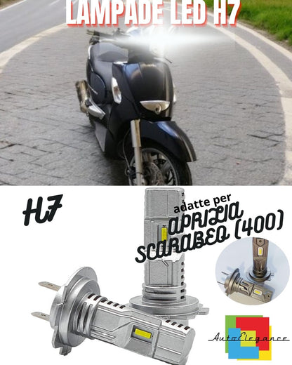 😍LAMPADA LED H7 6000K CANBUS PER ANABBAGLIANTI APRILIA SCARABEO (400)2 Pezzi😍