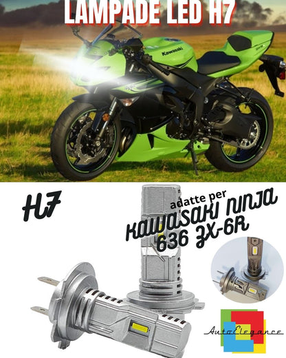 ✨LAMPADA LED H7 6000K CANBUS PER ABBAGLIANTI KAWASAKI NINJA 636 ZX-6R 2 Pezzi✨
