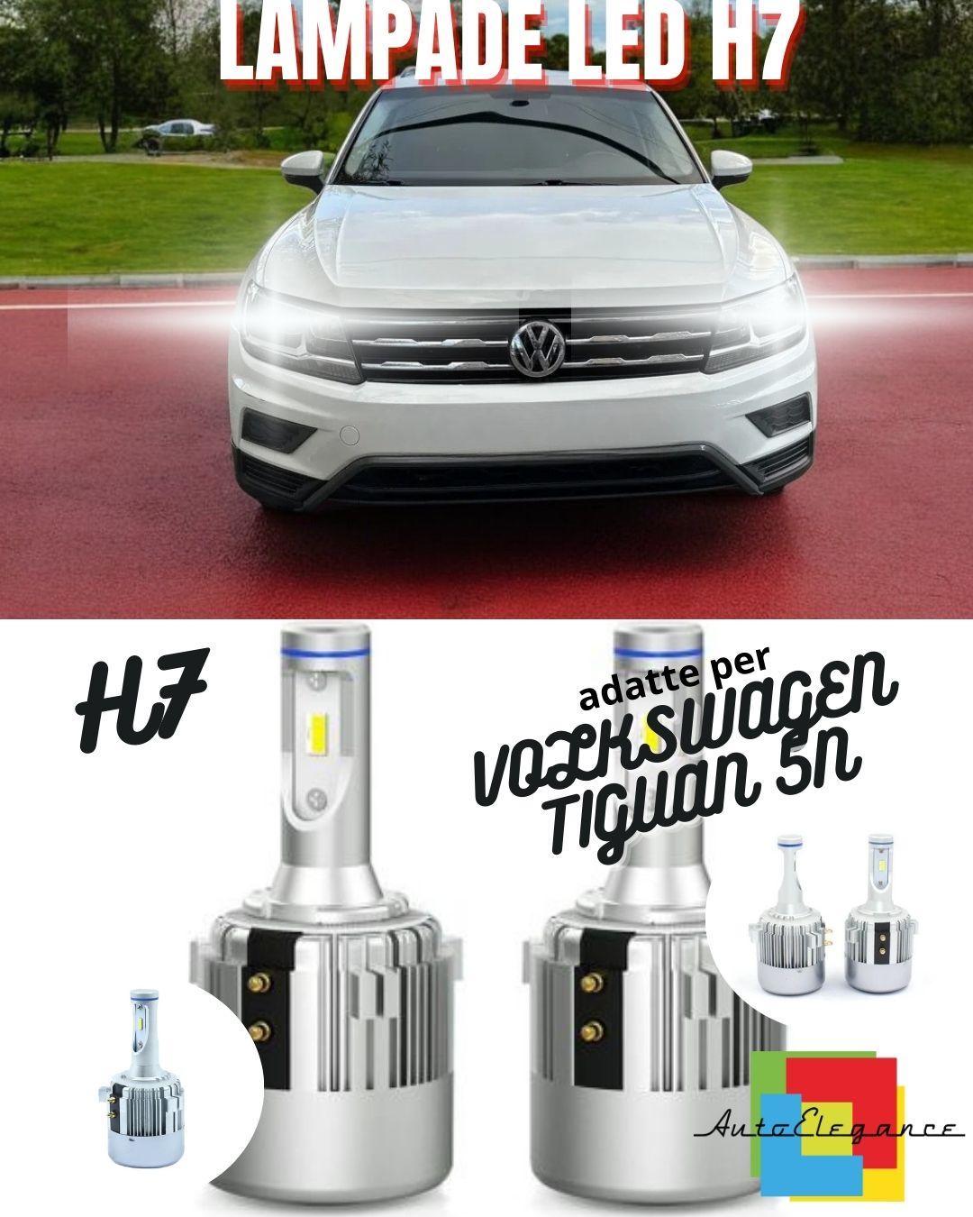 ⭐KIT LED H7 CANBUS VOLKSWAGEN TIGUAN 5N RESTYLING LED 9800 LUMEN 6000K⭐