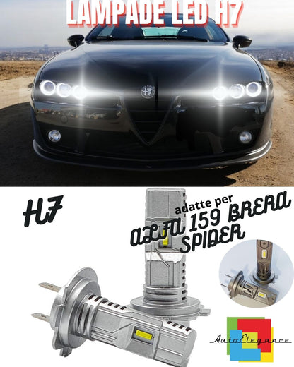 😎ALFA 159 BRERA SPIDER LED H7 KIT WITH HALOGEN HEADLIGHTS 6000K 6000 LUMEN HIGH BEAM