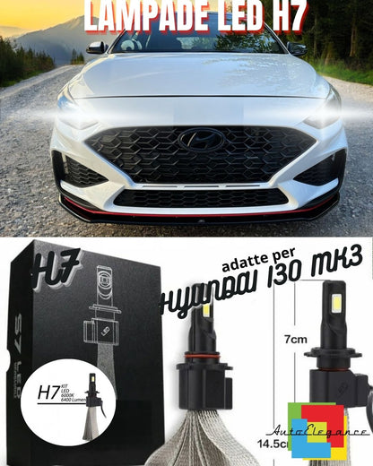 🔥KIT LED H7 HYUNDAI I30 MK3 6400 LUMEN CANBUS 6000K ABBAGLIANTI ABBAGLIANTE🔥