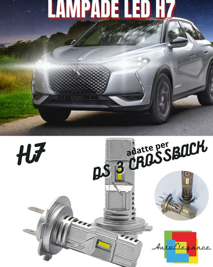 🤩KIT LED H7 DS DS 3 CROSSBACK 6000K BIANCO 6000 LUMEN CANBUS ABBAGLIANTI🤩