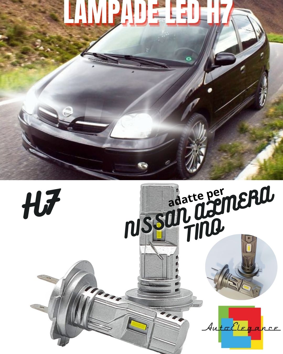 ✨NISSAN ALMERA TINO H7 LED KIT 6000K WHITE 6000 LUMEN CANBUS LOW BEAM✨