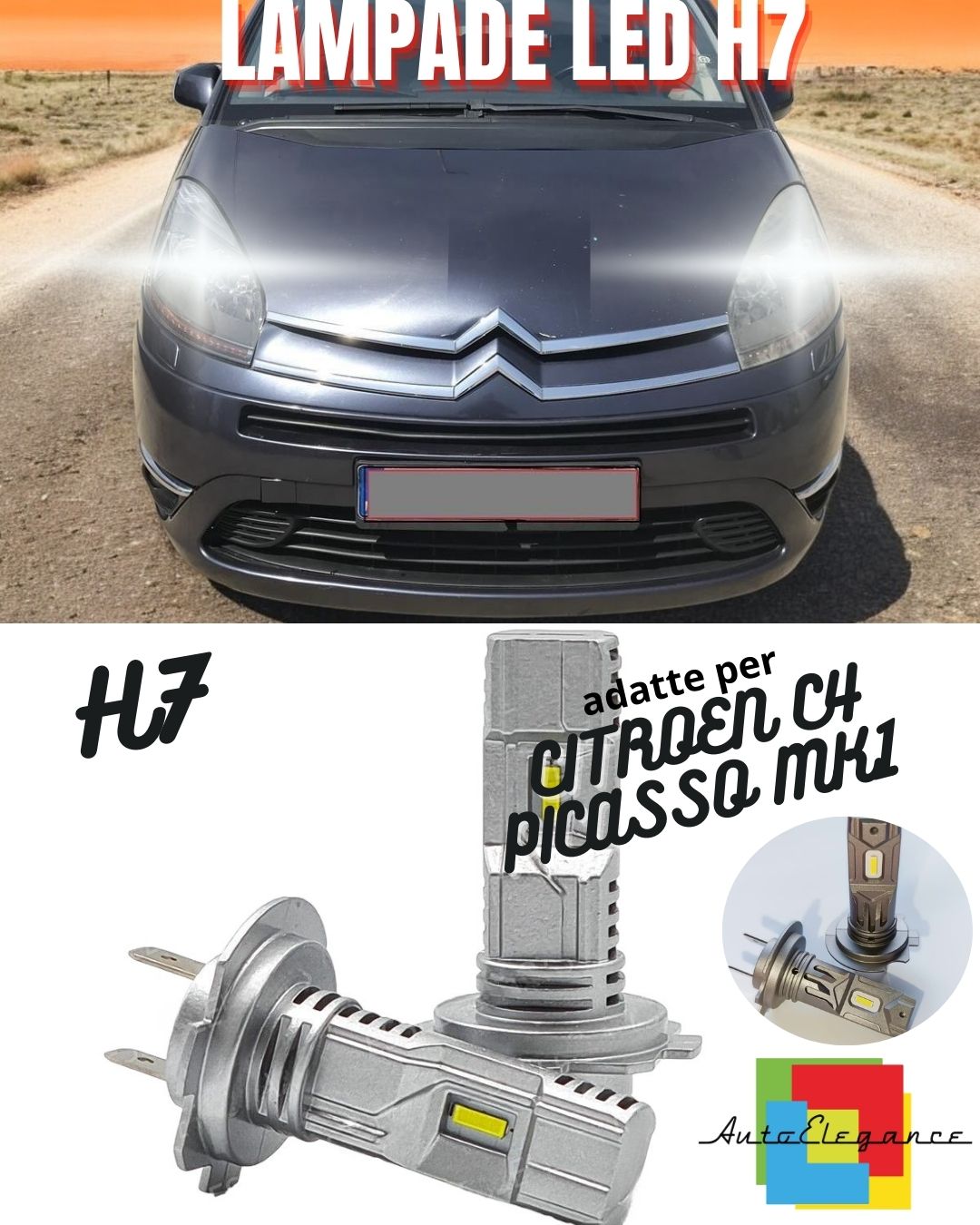 😎CITROEN C4 PICASSO H7 LED KIT 6000K WHITE 6000 LUMEN CANBUS LOW BEAM😎