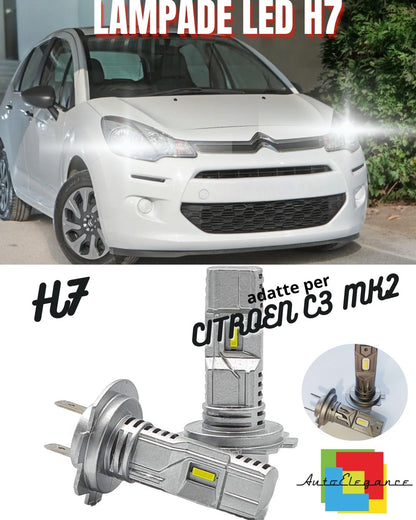 ⭐KIT LED H7 CITROEN C3 MK2 6000K BIANCO 6000 LUMEN CANBUS ANABBAGLIANTI⭐
