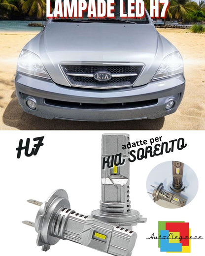 😎KIT LED H7 PER KIA SORENTO 6000K BIANCO 6000 LUMEN CANBUS ANABBAGLIANTI 😎