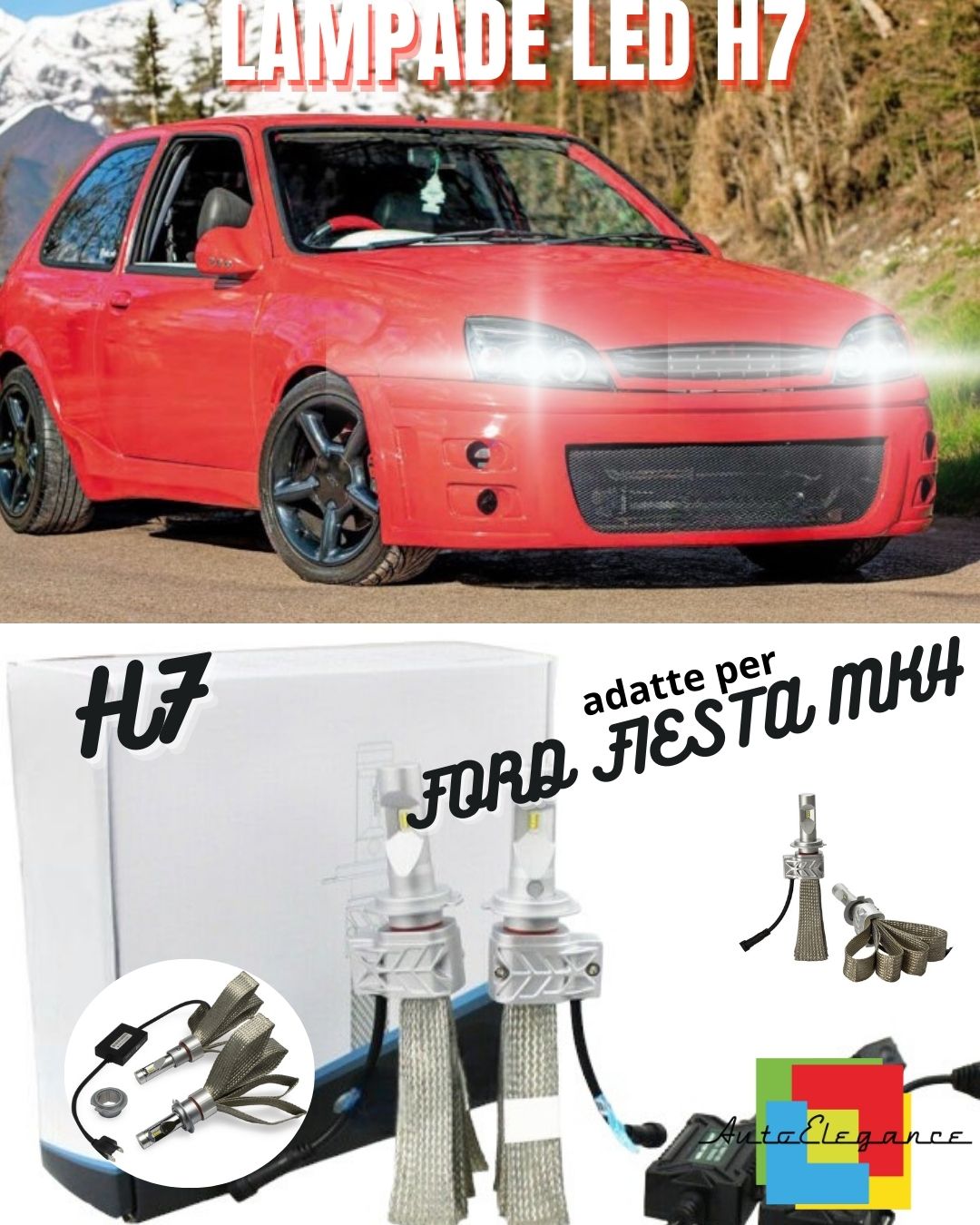 😍LED KIT H7 6500K FULL LED FORD FIESTA MK4 UP TO 08/1999 CANBUS 8000 LUMEN😍