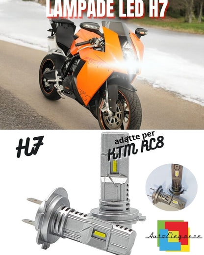 🌟LAMPADA LED H7 CANBUS PER ABBAGLIANTE PER KTM RC8 6000K 2 Pezzi🌟