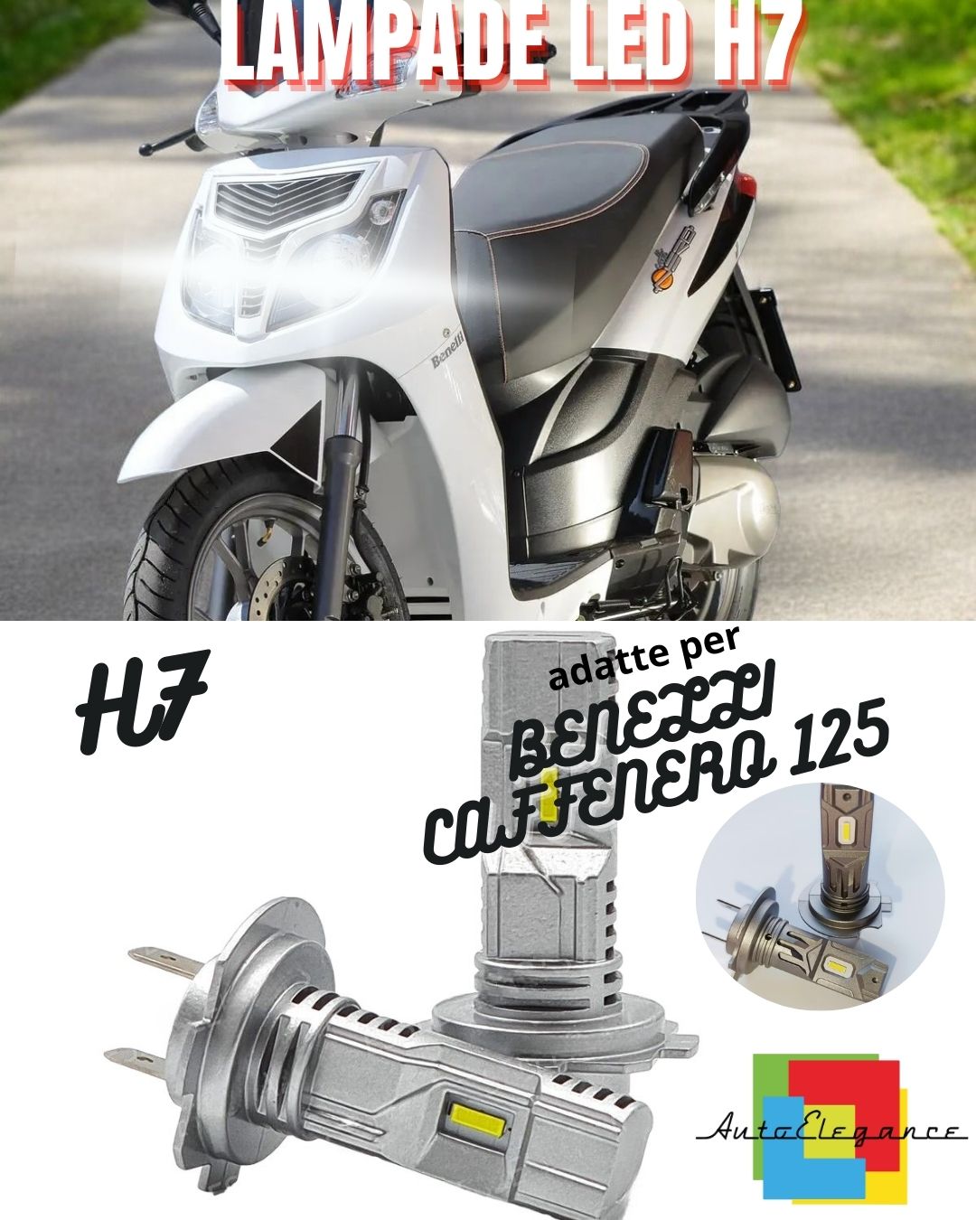 ✨LAMPADA LED H7 6000K CANBUS PER ANABBAGLIANTI BENELLI CAFFENERO 125 2 Pezzi✨