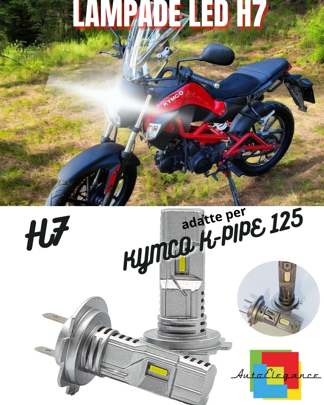 😎H7 CANBUS LED LAMP FOR LOW BEAM FOR KYMCO K-PIPE 125 6000K WHITE😎